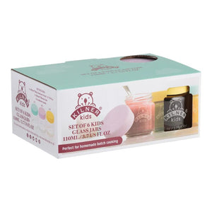 Retail packaging for the Kilner Kids Jar Set in 110mL size.
