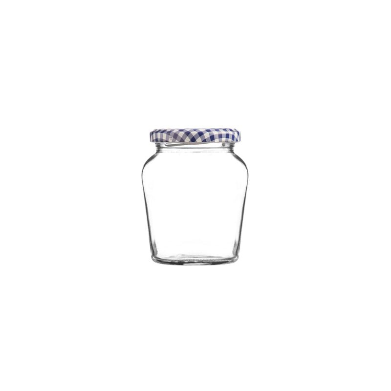 Kilner Round Curved Twist Top Jar in 260 mL with blue gingham lid | NZ