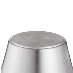 Close up of the heavy, encapsulated base of the Kilner Stainless Steel Preserving Pan.