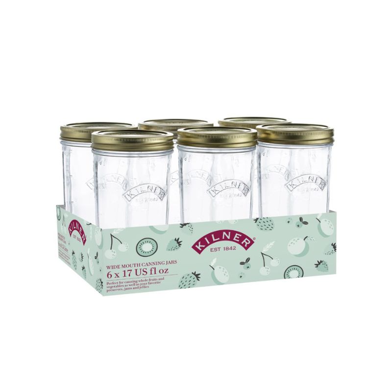 Full tray of the 500mL Kilner Wide Mouth Preserve Jars | NZ