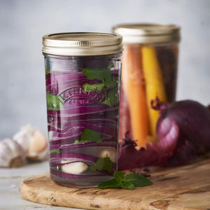Pickled onion and garlic in Kilner 500mL Wide Mouth Preserve Jars