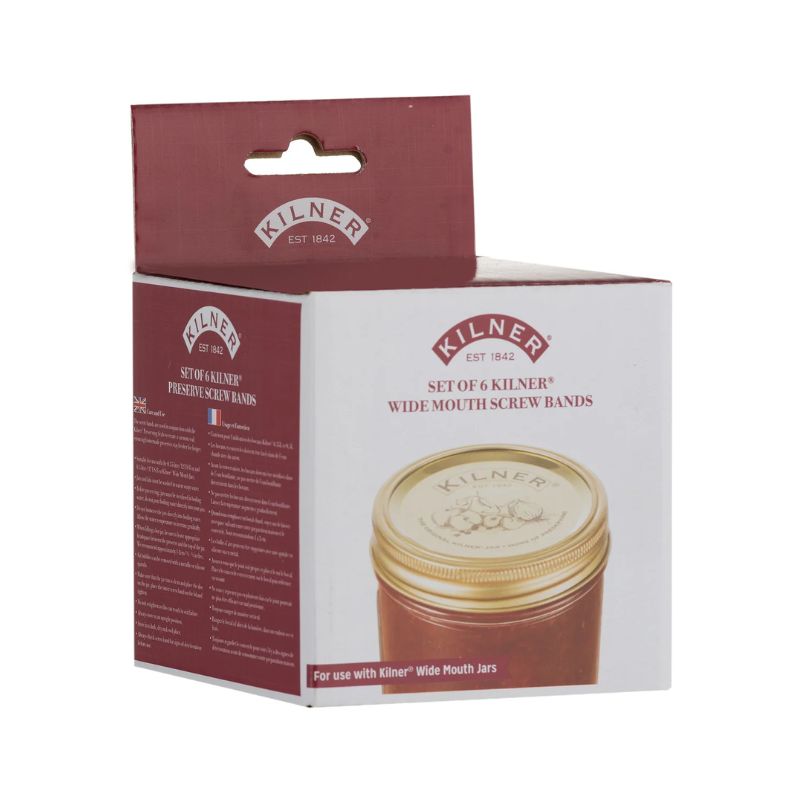 Kilner packaging box for wide mouth screw bands on a white background