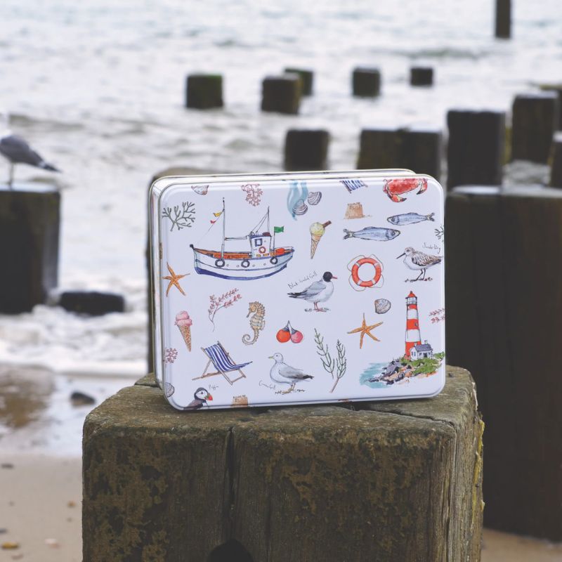 Madeleine Floyd Seaside Biscuit Tin - a lovely seaside scene