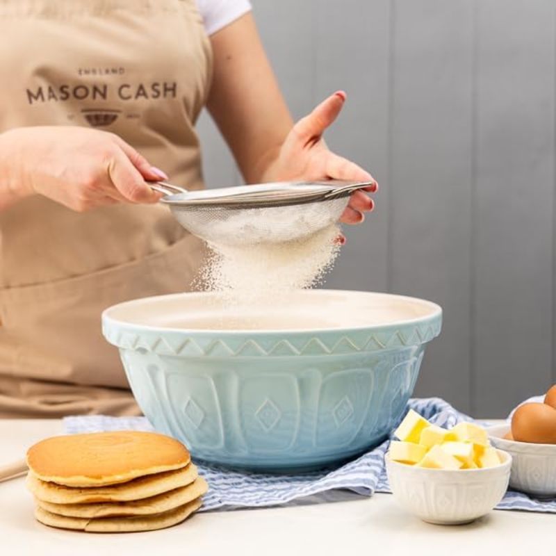Mason Cash Powder Blue Colour Mixing Bowl shown against a white background.