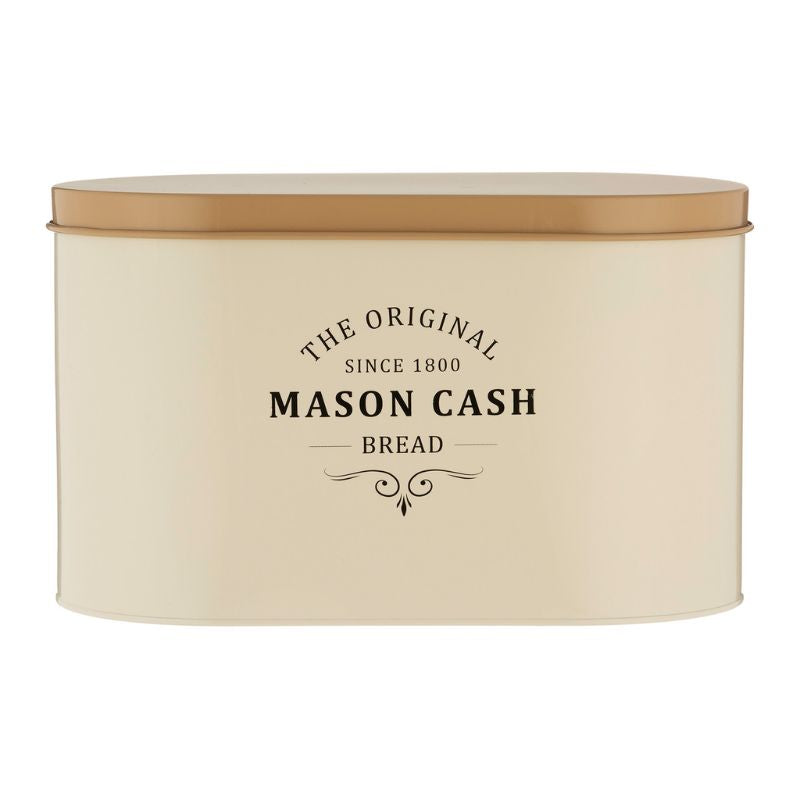 Mason Cash Heritage Bread Bin NZ - cream base with tan brown lid shown on a white background.