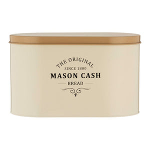 Mason Cash Heritage Bread Bin NZ - cream base with tan brown lid shown on a white background.