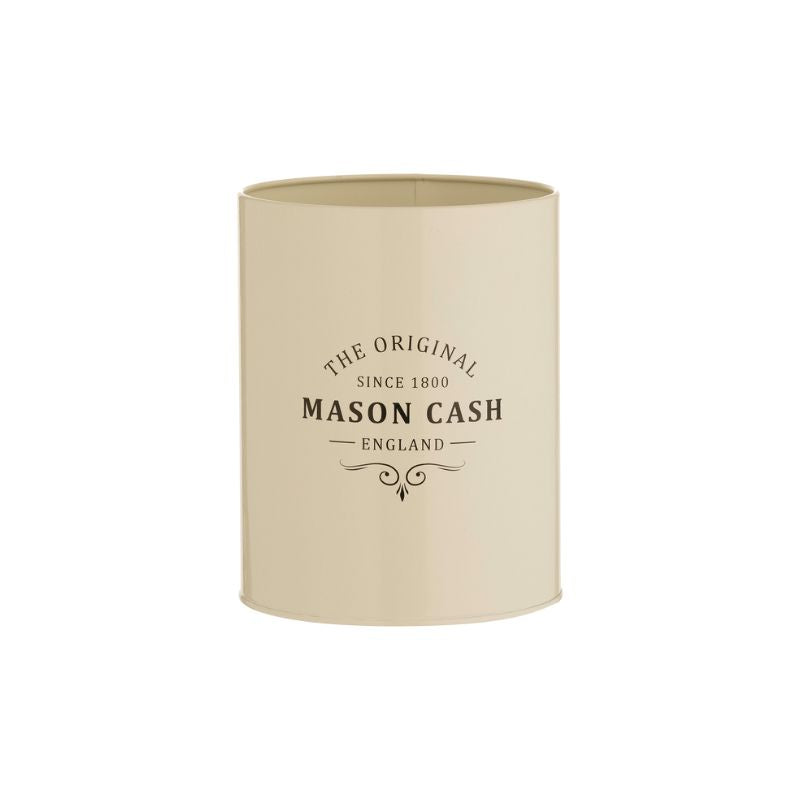 Mason Cash Heritage Utensil Pot 2.3L in cream coated steel with heritage branding