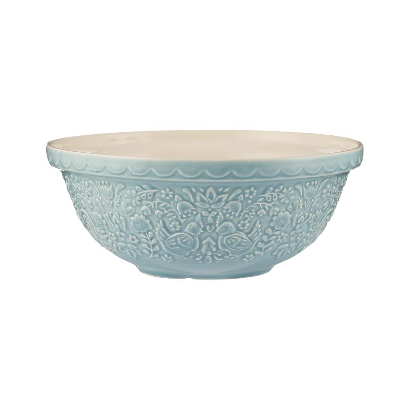 Mason Cash Home To Roost Hen Mixing Bowl in Blue (26cm) shown against a white background.