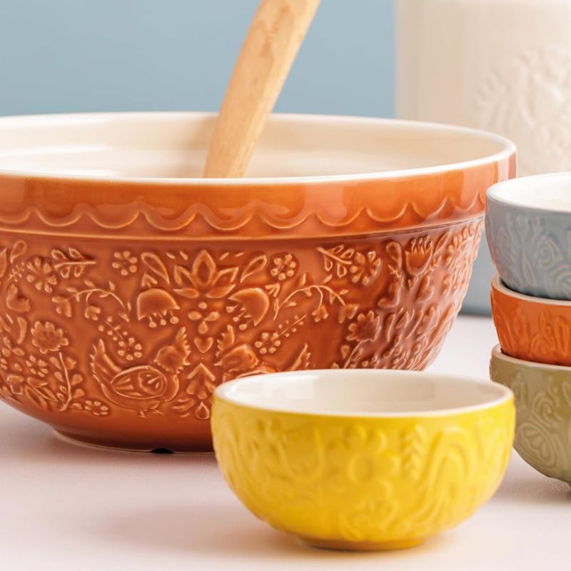 Mason Cash Home To Roost Hen Mixing Bowl in Orange (24cm) shown against a white background.