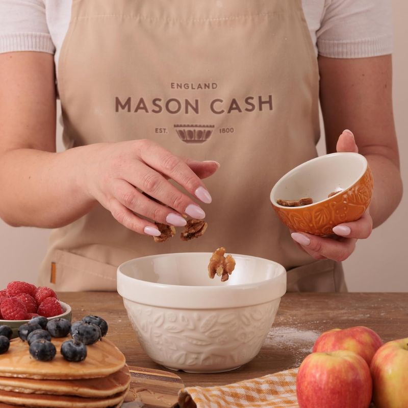 Mason Cash In the Forest Fox Pudding Basin in cream shown against a white background