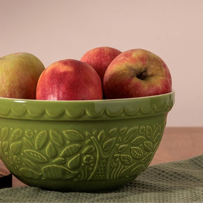 Mason Cash In The Forest Green Hedgehog Mixing Bowl on a white background