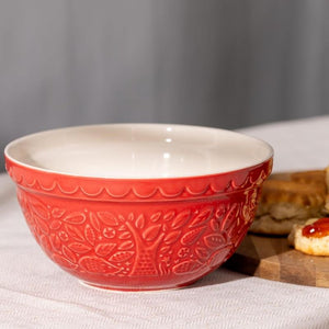 Mason Cash In The Forest Hedgehog Red Mixing Bowl on a light surface