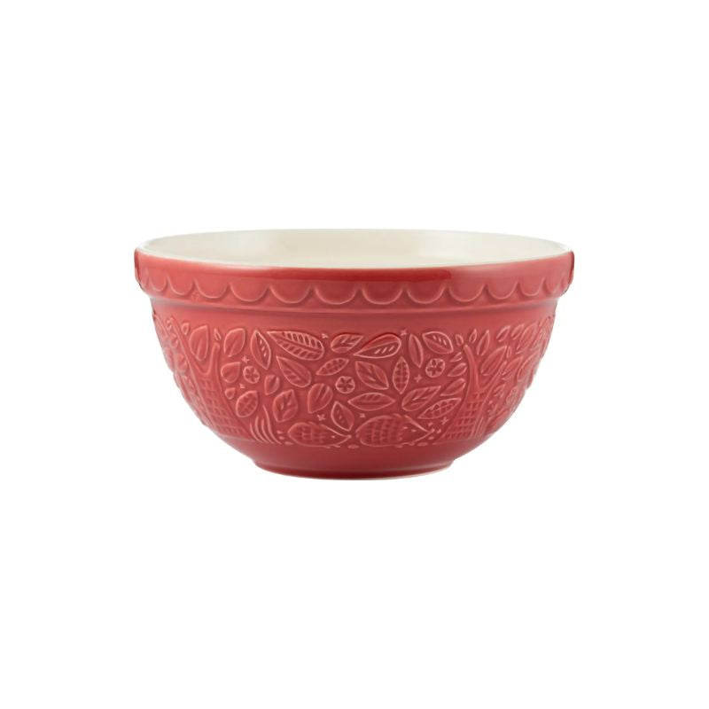 Mason Cash In The Forest Hedgehog Red Mixing Bowl on a white background