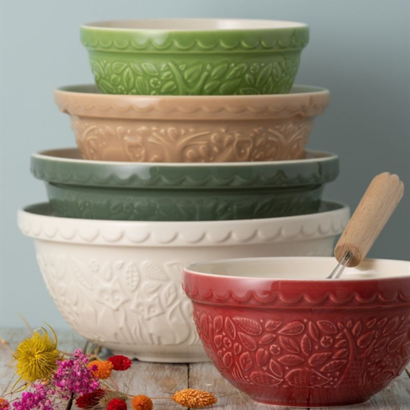 Mason Cash In The Forest Hedgehog Red Mixing Bowl on a white background