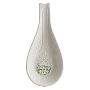 Mason Cash In the Forest Spoon Rest in Cream with branding sticker shown against a white background.