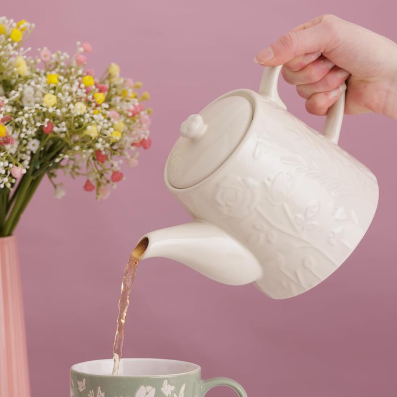 Mason Cash In The Meadow Cream Teapot on a white background