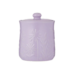 Mason Cash In The Meadow Storage Jar in Lilac on a white background
