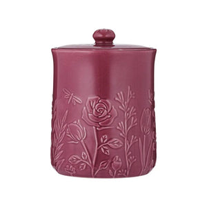Mason Cash In The Meadow Storage Jar in purple on a white background