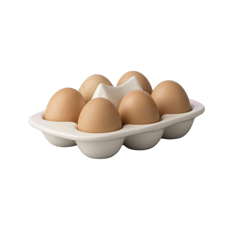 Mason Cash Innovative Kitchen Egg Store – ceramic 6 egg holder with raised cracking hub.