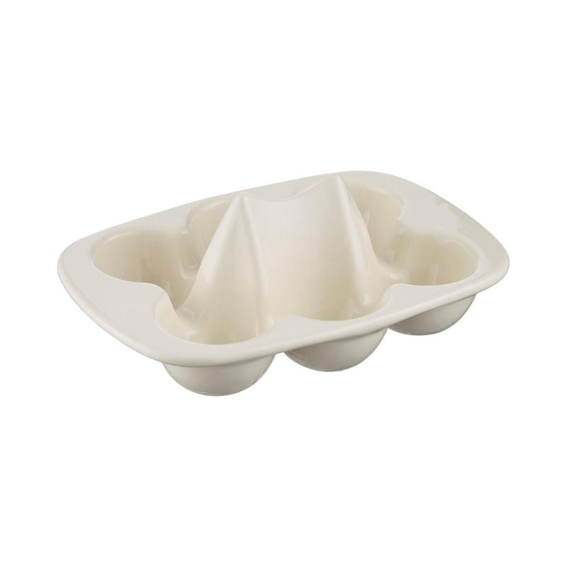 Mason Cash Innovative Kitchen Egg Store – cream ceramic egg holder for 6 eggs, empty product view.