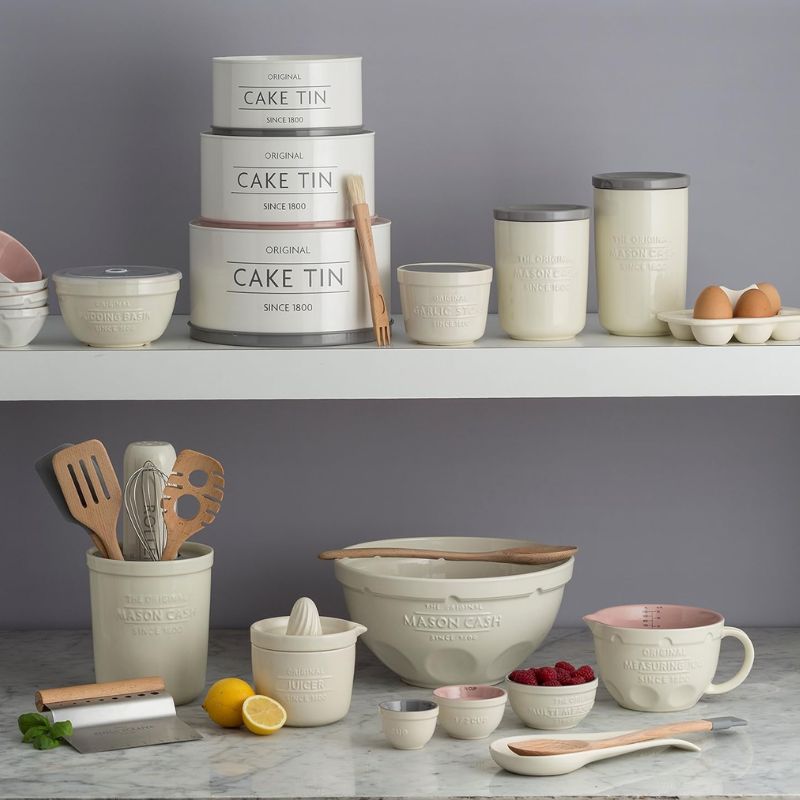 Mason Cash Innovative Kitchen 2-in-1 Utensil Pot with matching bakeware and storage jars in the range