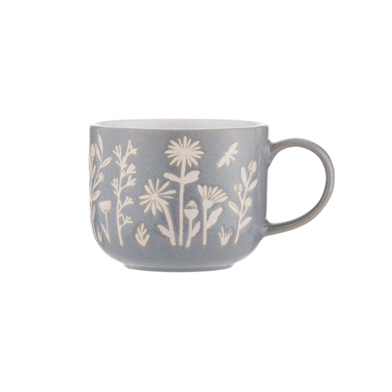 Mason Cash In The Meadow Blue Daisy Mug 400ml with embossed floral design