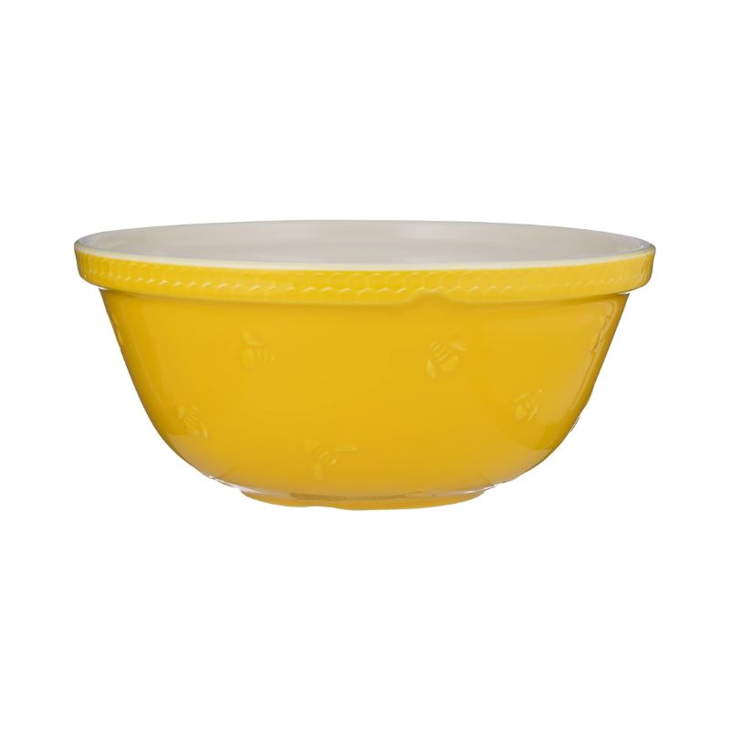 Mason Cash Sweet Bee Yellow Mixing Bowl 29cm – embossed bee detail and honeycomb rim.