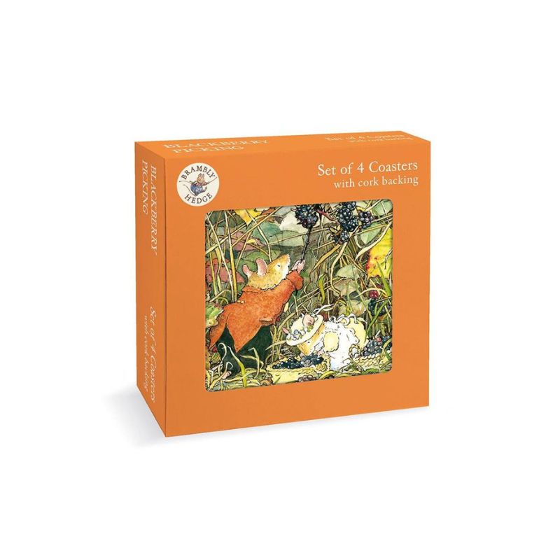 Museums & Galleries Brambly Hedge Coasters – Blackberry Picking (Set of 4) on a white background