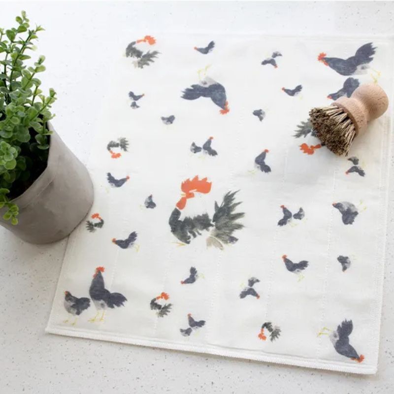 Nawrap Rooster & Hen Dishcloth | NZ