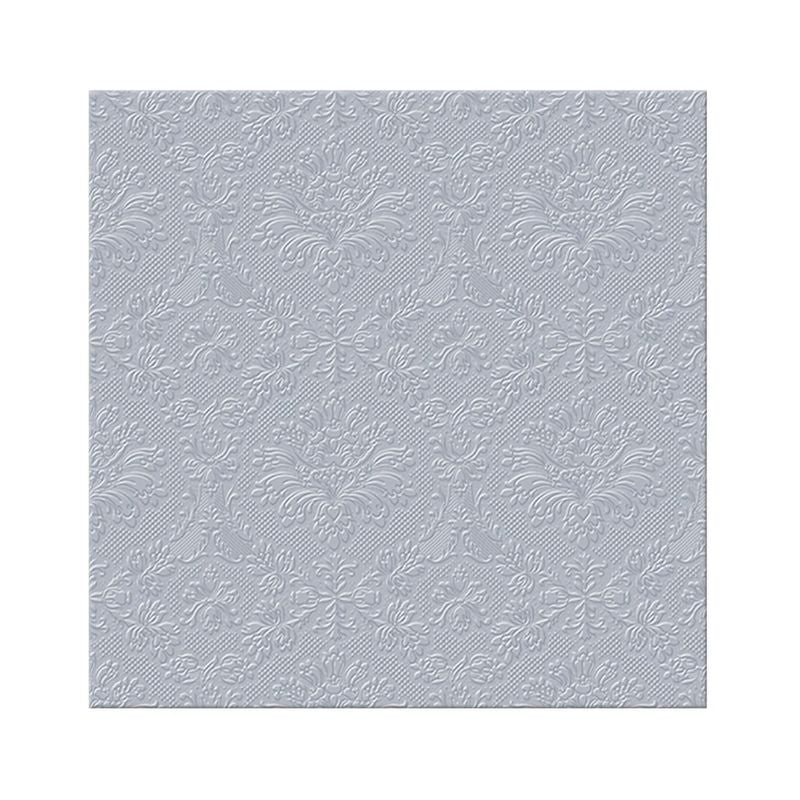 PAW Inspiration Classic Silver Paper Napkins with an embossed pattern shown against a white background.