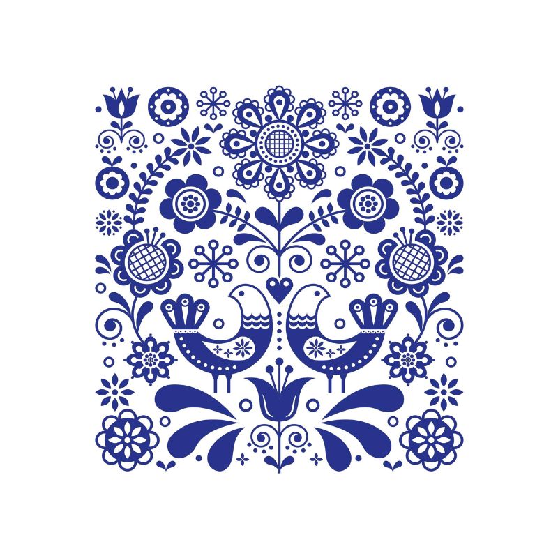 PAW Paper Napkins in Folk Stamp design shown against a white background.