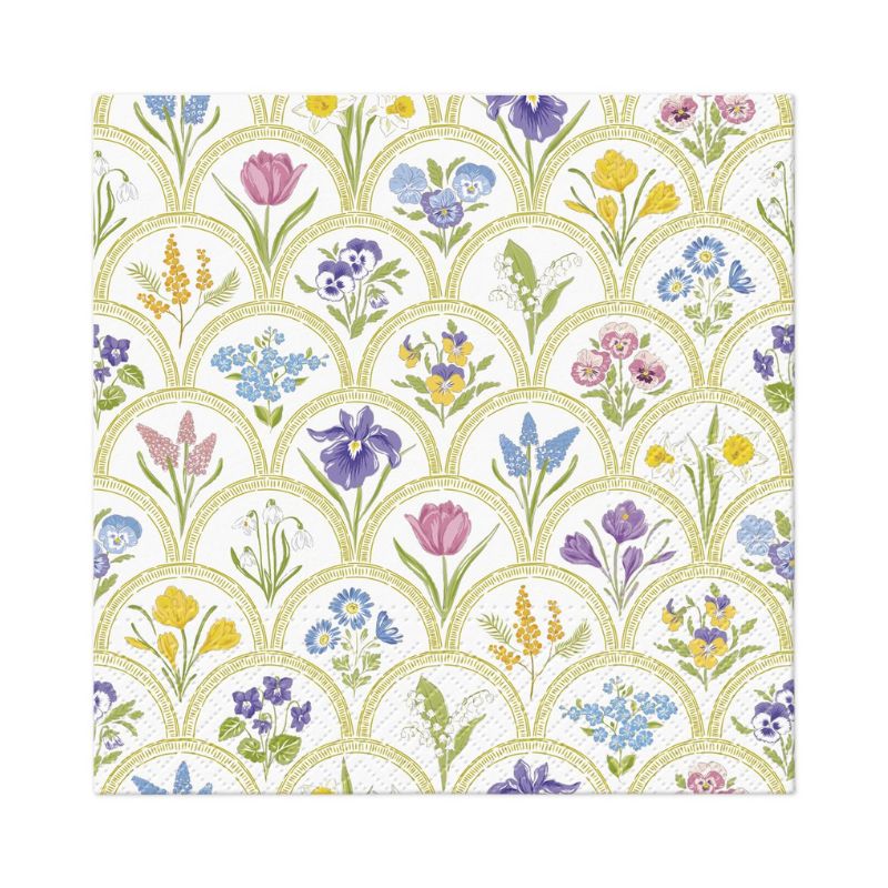 PAW Paper Napkins in the Garden Medallion Print on a white background.