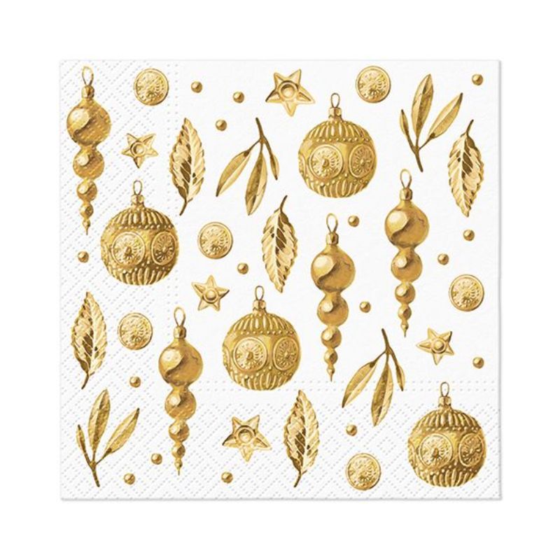 PAW Paper Napkins in the Golden Glow pattern shown flat against a white background.