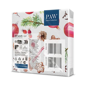 PAW Paper Napkins in the Homemade Sweets pattern in packaging on a white background.