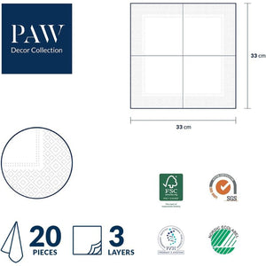 PAW Paper Napkins information sheet.