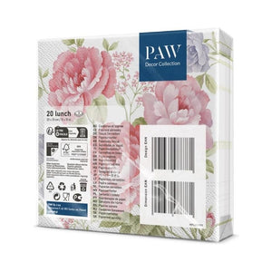 PAW Julietta Paper Napkins shown in retail packaging shown against a white background.