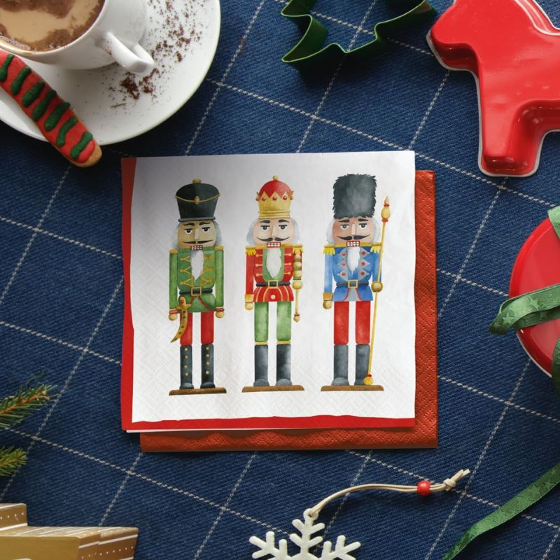 PAW Paper Napkins in the Nutcrackers Soldiers design on a white background.