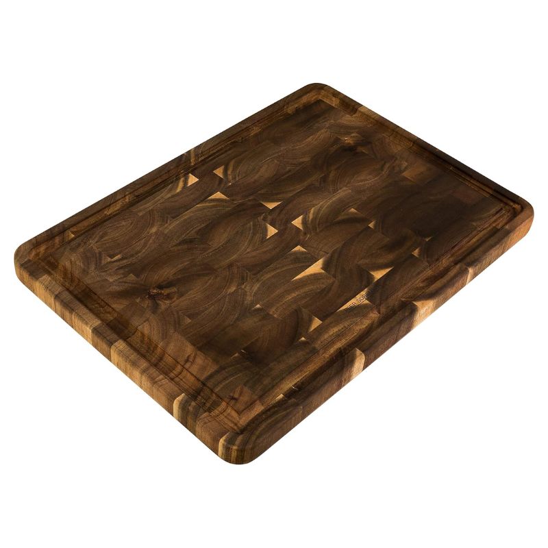Peer Sorensen End Grain Cutting Board with Juice Groove on a white background