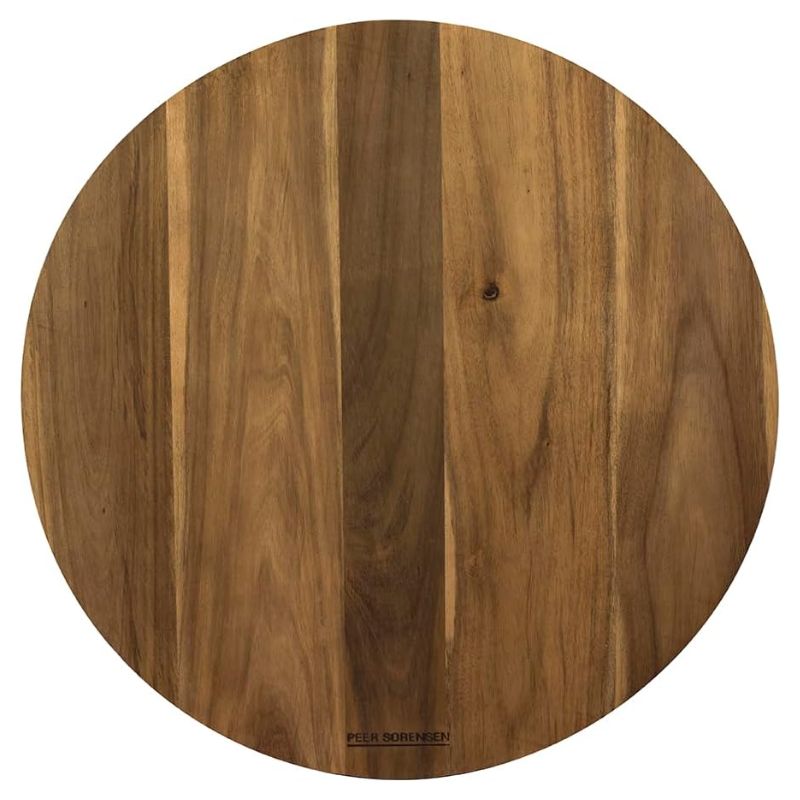 Top-down view of Peer Sorensen Lazy Susan acacia wood grain