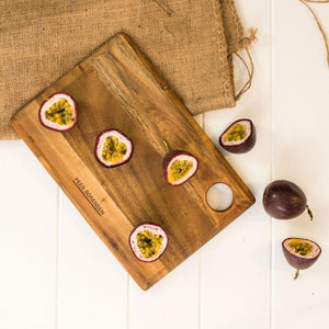 Medium sized Peer Sorensen Long Grain Cutting Boards with passionfruit – stacked display