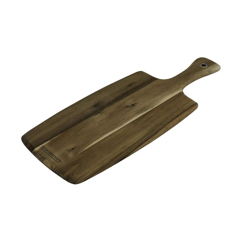 Peer Sorensen Paddle Serving Board - small sized long acacia wood serving board with handle and rounded edges.