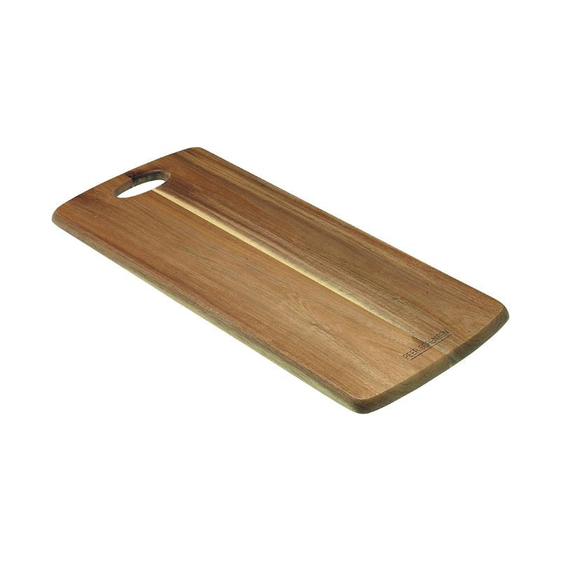 Medium sized Peer Sorensen Tapas Serving Board made from acacia wood, rectangular with handle cut-out.