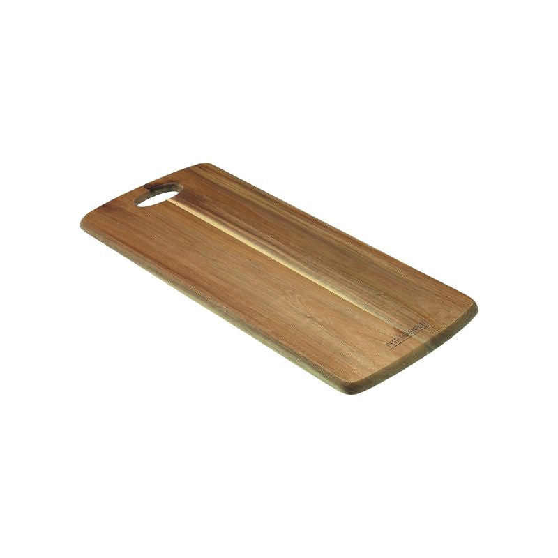 Small sized Peer Sorensen Tapas Serving Board made from acacia wood, rectangular with handle cut-out.