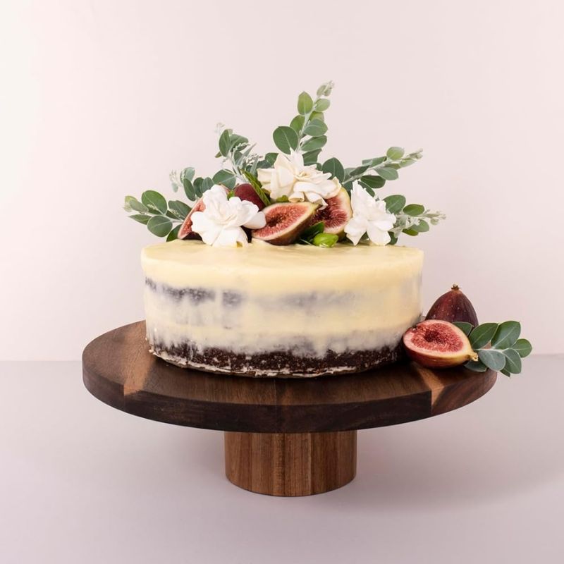 Peer Sorensen Acacia Cake Stand – round wooden pedestal stand