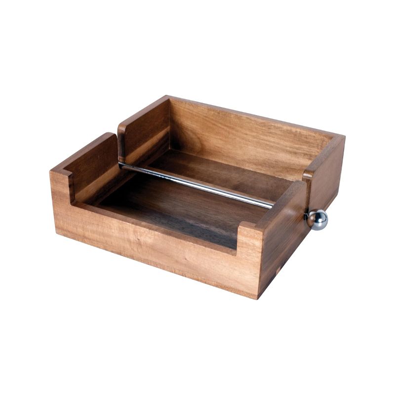 Peer Sorensen Wooden Napkin Holder in acacia wood with metal weighted arm