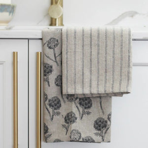 Raine & Humble Artichoke Tea Towels - Charcoal
