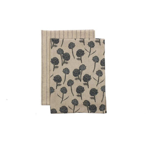 Raine & Humble Artichoke Tea Towels - Dark Slate | NZ