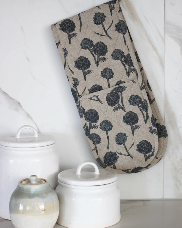 Raine & Humble Artichoke Double Oven Glove - Dark Slate