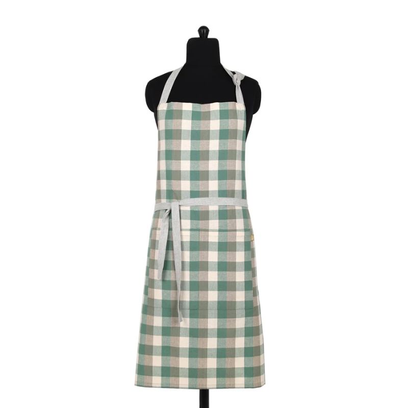 Raine & Humble Double Check Apron - Aqua Storm | NZ