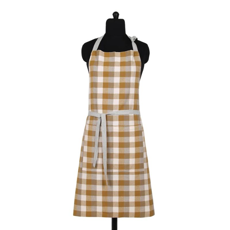 Raine & Humble Double Check Apron - Yellow Sunset | NZ